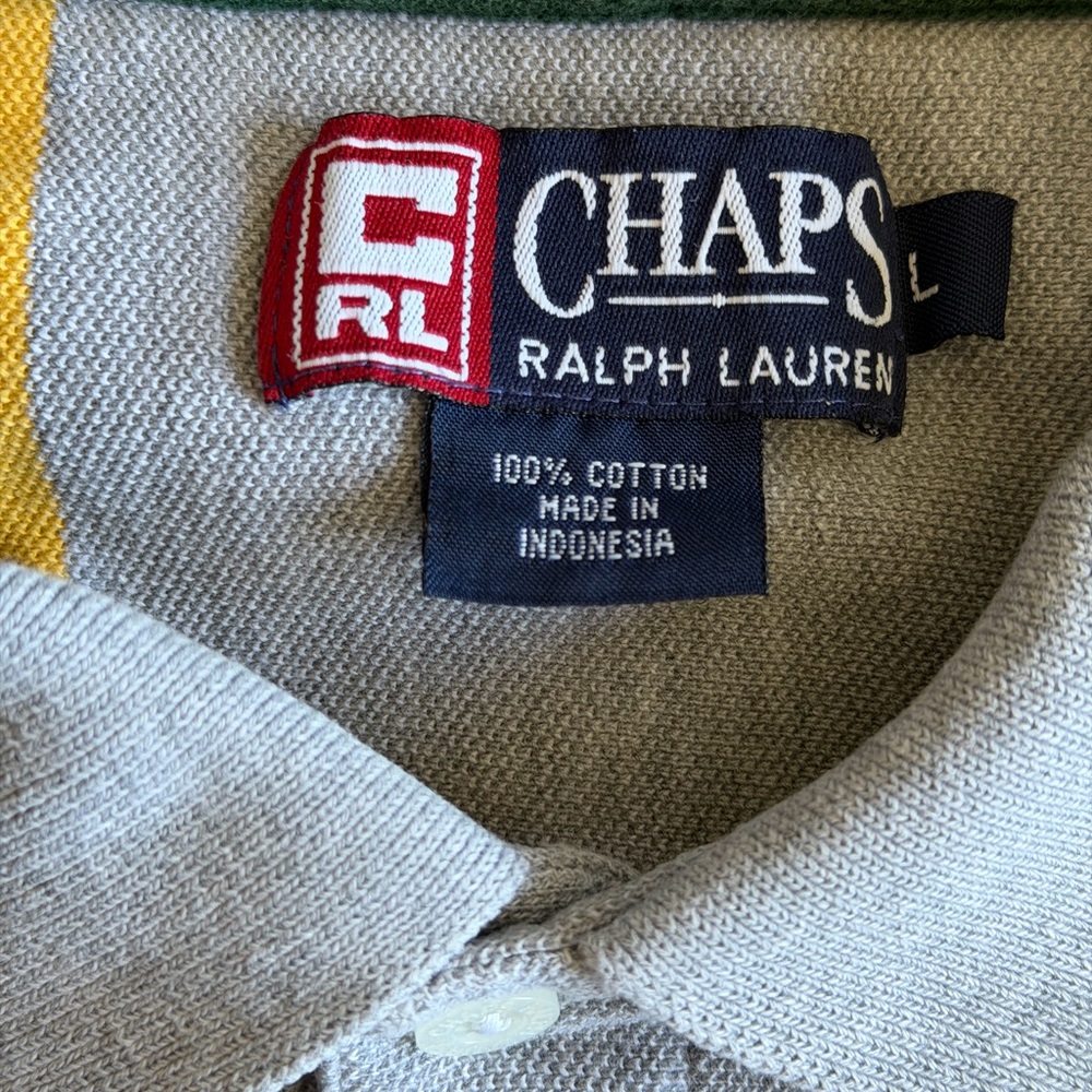 Chaps Green, Yellow, and Purple Striped Polo - Picture 3 of 8